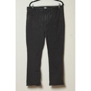Paige Women's Cindy High Rise Straight Leg Coated Black Jeans Size 32
